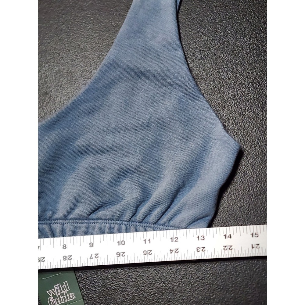Wild‎ Fable Bralette Crop Top French Terry Medium Blue - Picture 4 of 6